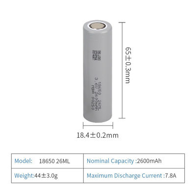 2600mAh Batteria ricaricabile cilindrica a ioni di litio 18650 Li Ion a bassa temperatura