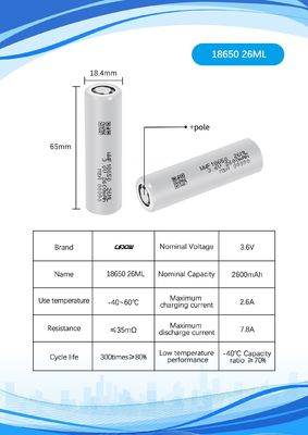 -40° cilindro batteria agli ioni di litio UN38.3 batteria ricaricabile a bassa temperatura