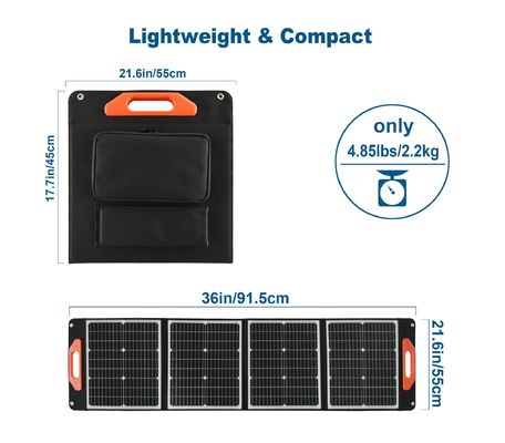 pannello solare pieghevole a silicio monocristallino da 200W per un facile stoccaggio e trasporto