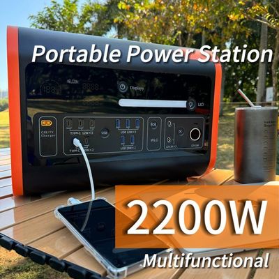 AC Puro Sine Wave Output 2200W/2048wh/40ah Generatore solare Campeggio Centrale elettrica portatile