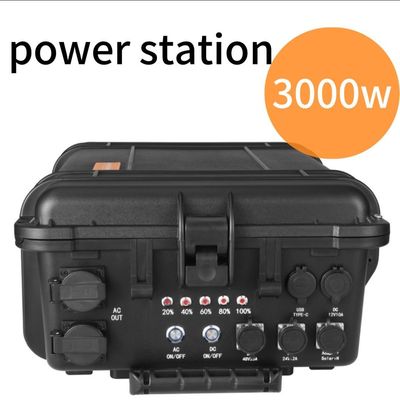 Centrale solare portatile multifunzione nera da 3000 W a 3000 Wh per emergenze all'aperto
