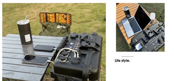 Corrente di uscita CA 15A Max 6000W Caricabatterie USB all'aperto per viaggi, campeggi e emergenze