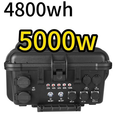 Comunicazione personalizzabile 5000W 4800WH Portable Power Banks per la casa e il campeggio