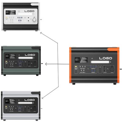 Centrale di accumulo di energia di emergenza portatile da 2400 W e di tipo C 3*18W/2*100W