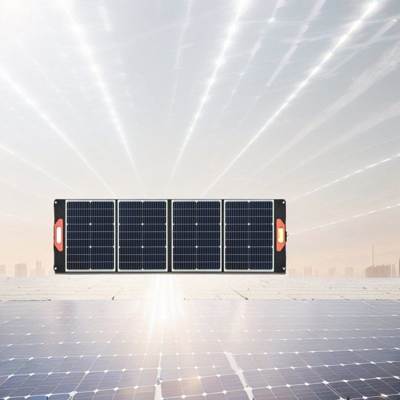 Gambe regolabili pannello solare pieghevole nero da 200W per la ricarica della batteria da 12V in campeggio