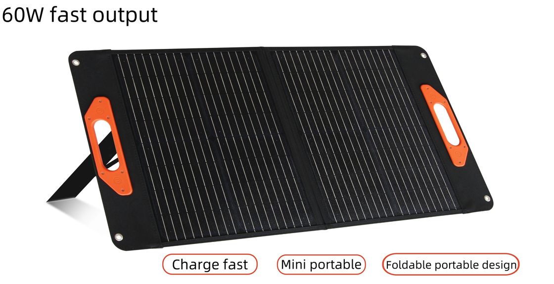 UB-60 pannello solare portatile flessibile e pieghevole nero 60W per viaggi e imbarcazioni e camper