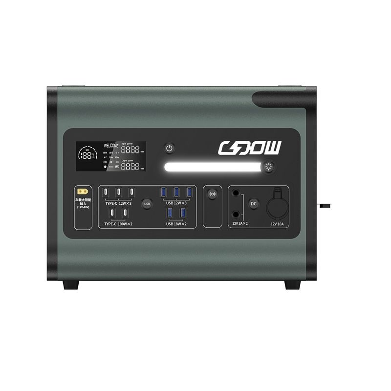 Uscita CA 2200W LiFePO4 Batteria al litio Stazione di alimentazione portatile per campeggio all'aperto