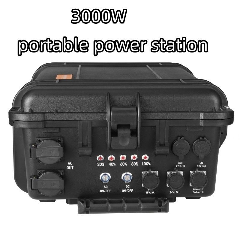 Stazione di energia solare portatile da 3000 W con batteria LiFePO4 e staffa di trazione richiesta personalizzata