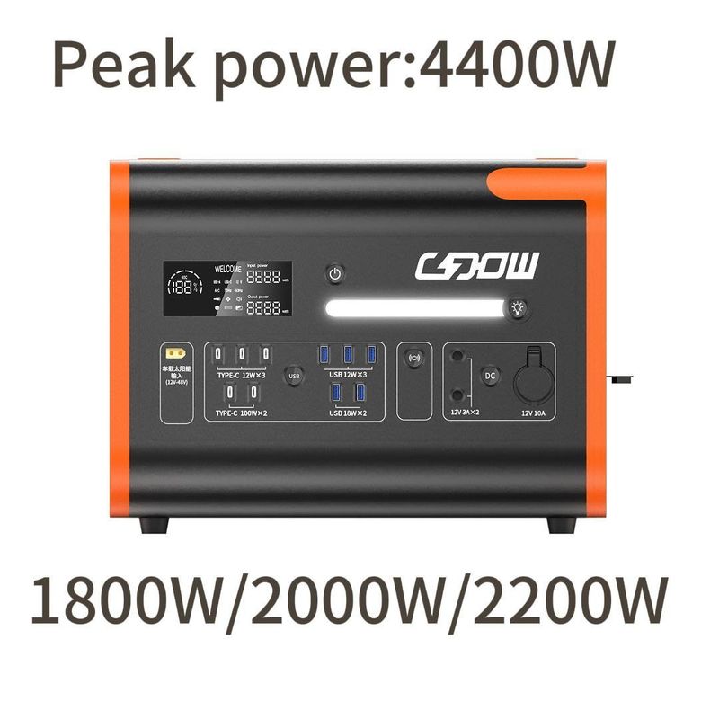 Stazione di alimentazione a pannelli solari Generatore portatile 2200W con banca di alimentazione di uscita AC/DC 230V
