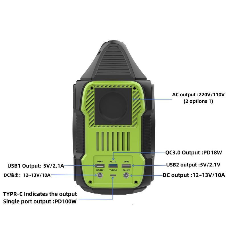 300W centrale elettrica portatile rivelare display a cristalli liquidi 288wh all'aperto