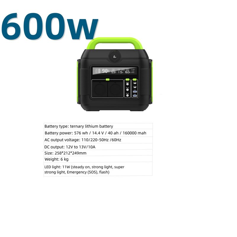 Centrale solare portatile da 600W per emergenza all'aperto in Sud America riciclabile