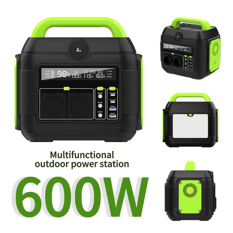 Generatore solare portatile Immagazzinamento di energia Centrale elettrica 600W Power Bank per la casa e i viaggi