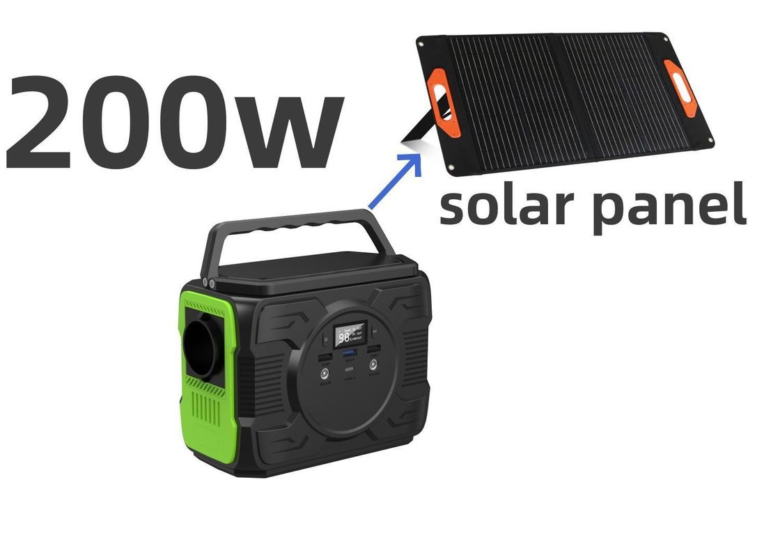 Centrale elettrica mobile UPS da 200W per la ricarica di pannelli solari all'aperto e luci LED per il campeggio