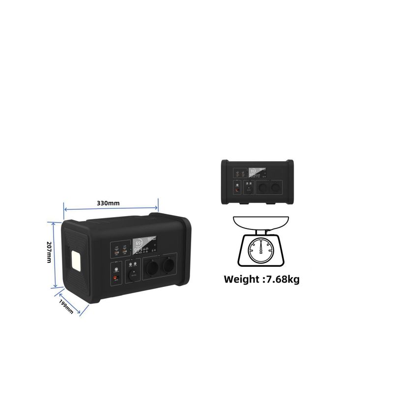 700W/537.6wh Centrale elettrica portatile per campeggio e fonte di alimentazione leggera
