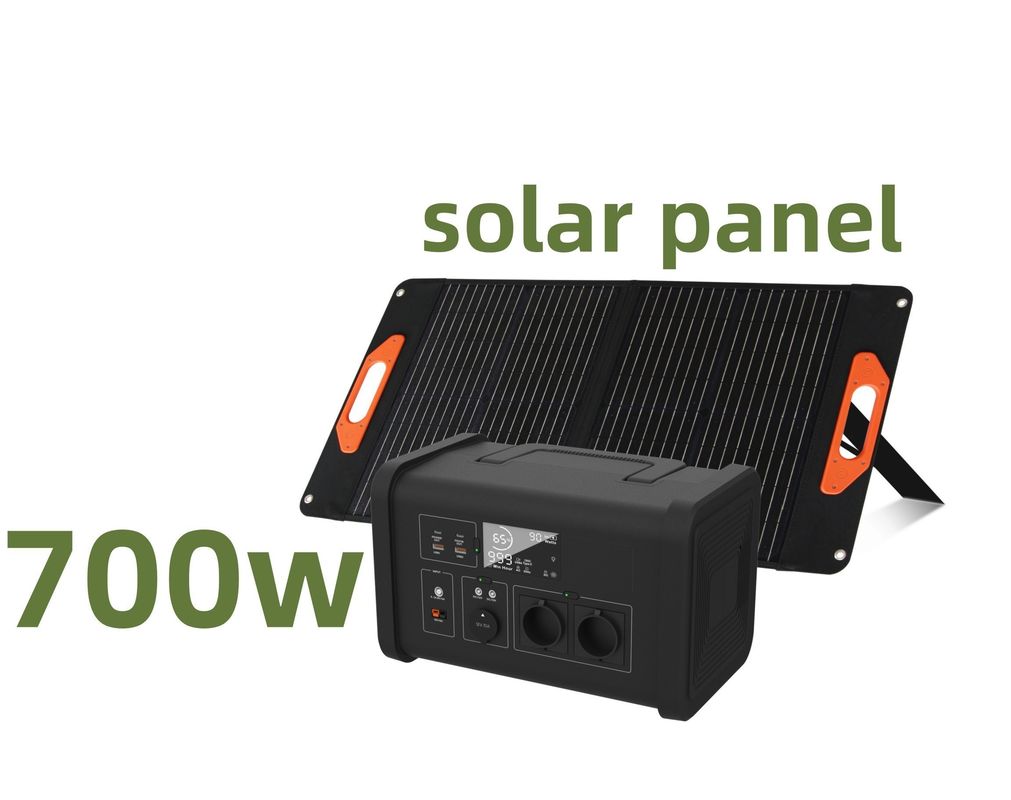 Centrale elettrica portatile con potenza di uscita di 700W AC 700W Immagazzinamento di energia alimentata da energia solare