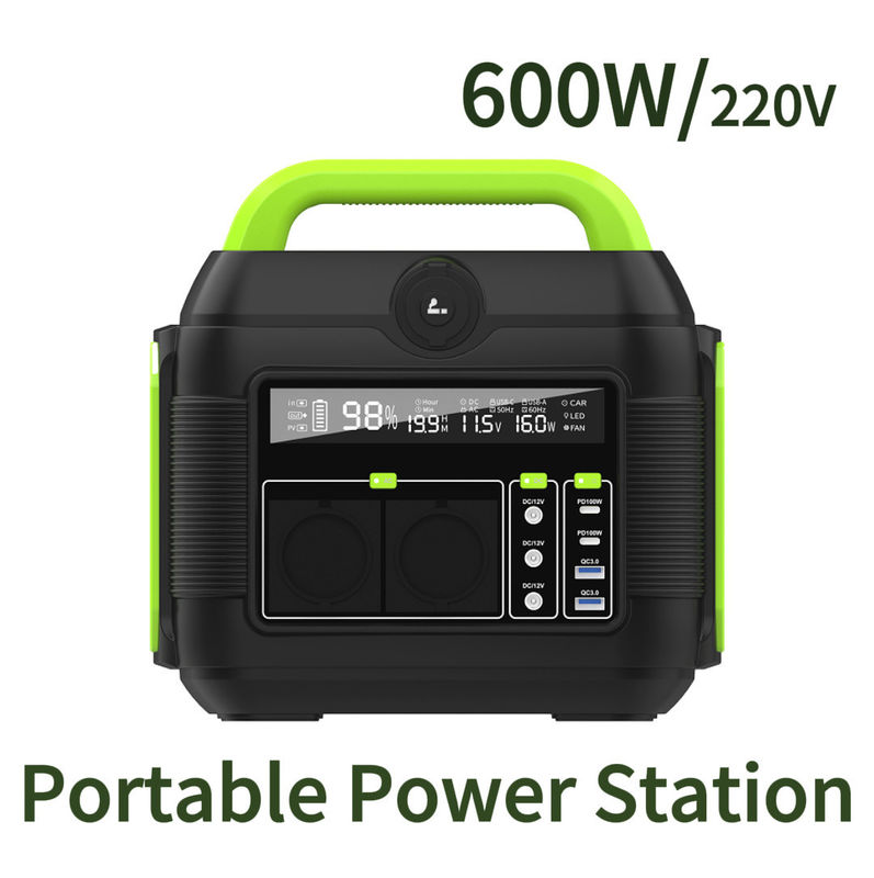 Power Bank riciclabile da 500 Watt Stazione portatile di litio all'aperto da 600 Watt per campeggi di avventura