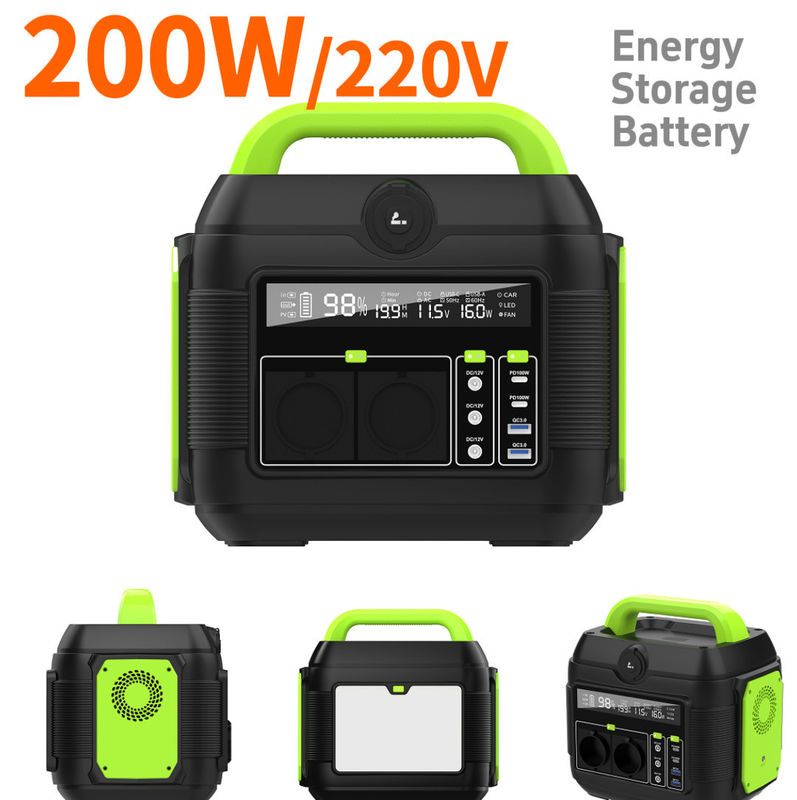 DC1 2 uscita 12V-16.8V/6A Centrale elettrica portatile 200W Generatore solare per campeggio