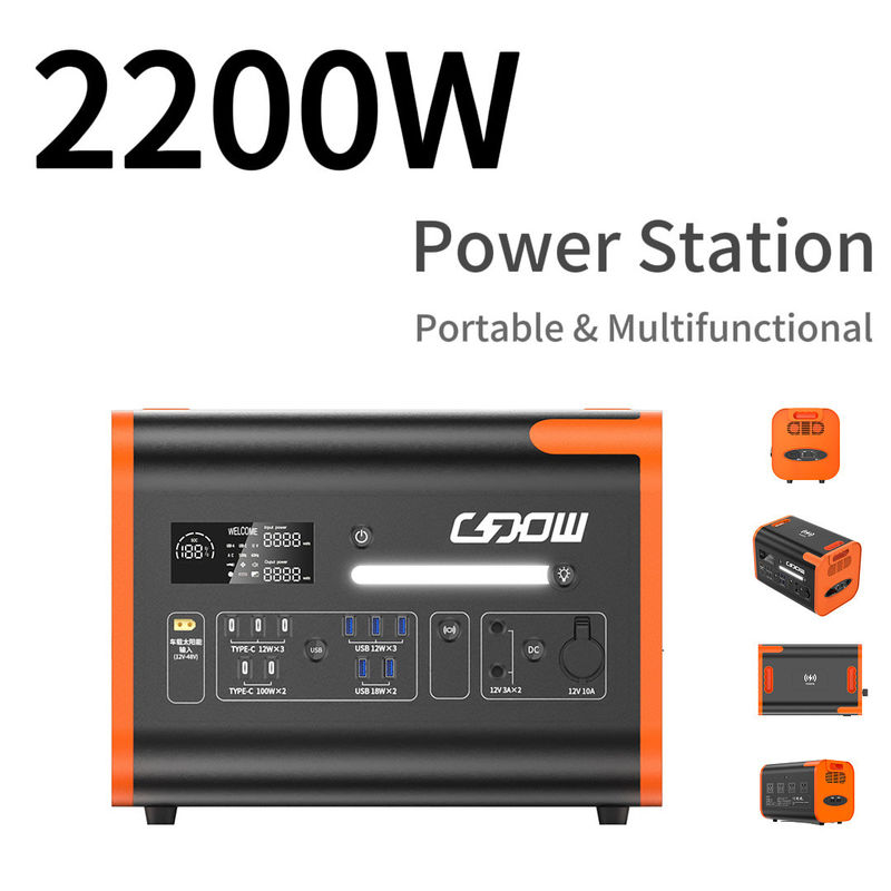 2200W Batteria portatile di riserva Stazione di energia solare per emergenze all'aperto