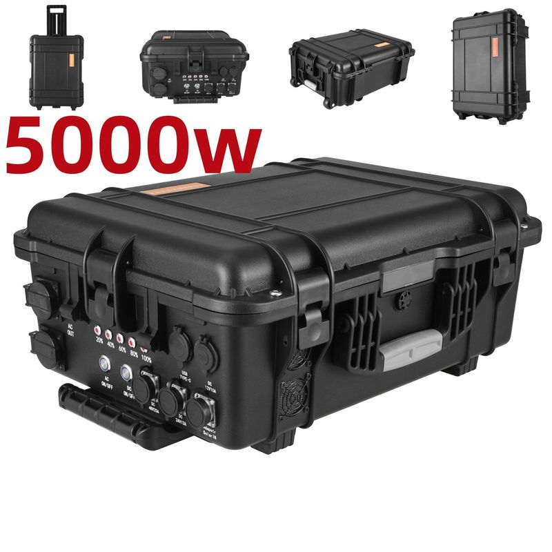 Corrente di uscita CA 15A Max 5000W caricabatterie solare per emergenza di centrale elettrica mobile