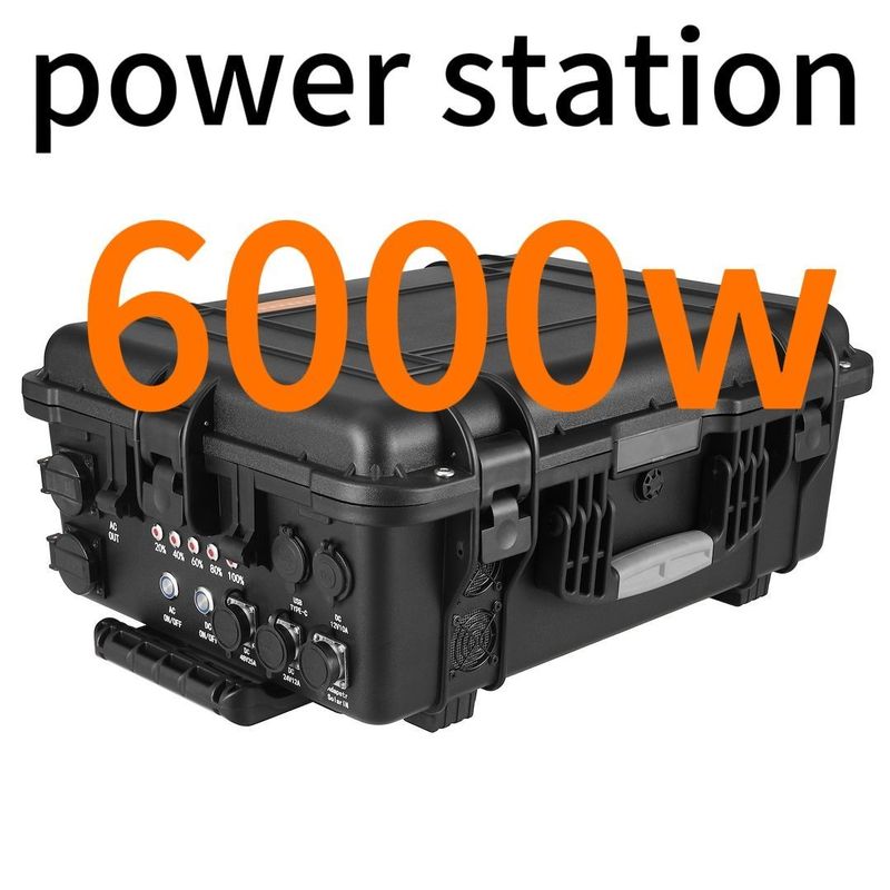 Centrale elettrica nera da 6 kW ABS Legata di alimentazione portatile per attività all'aperto