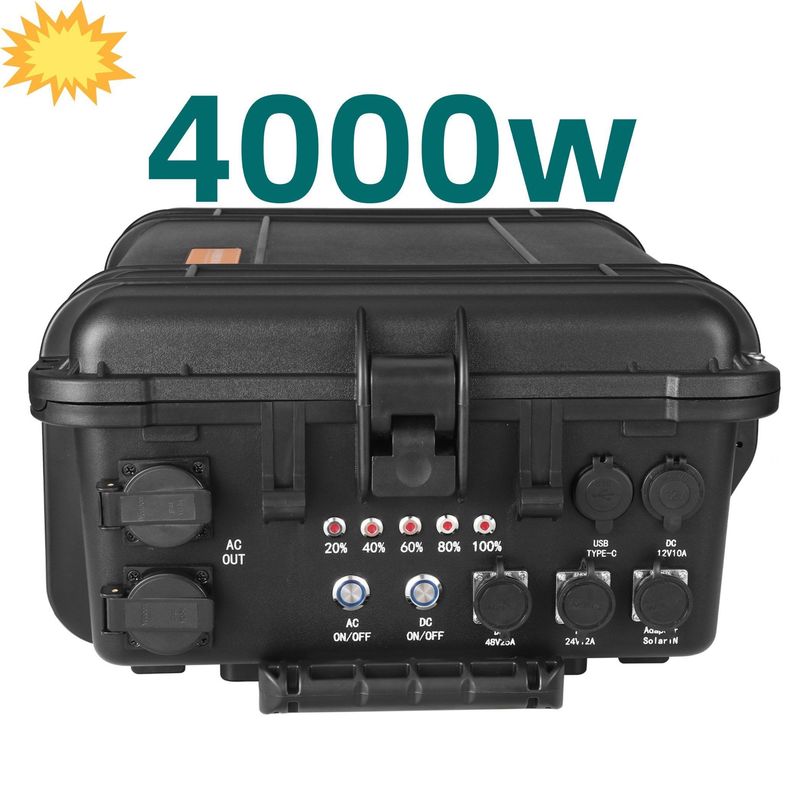 Centrale elettrica portatile da 4000W con presa di uscita AC e batteria al litio LiFePO4