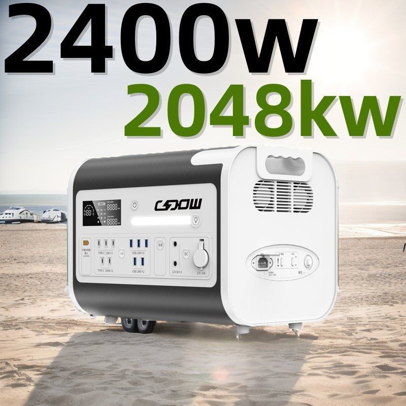 2400W2048wh Sistema di stoccaggio dell'energia Stazione elettrica portatile Generatore solare ricarica rapida 1500W Wireless 15W