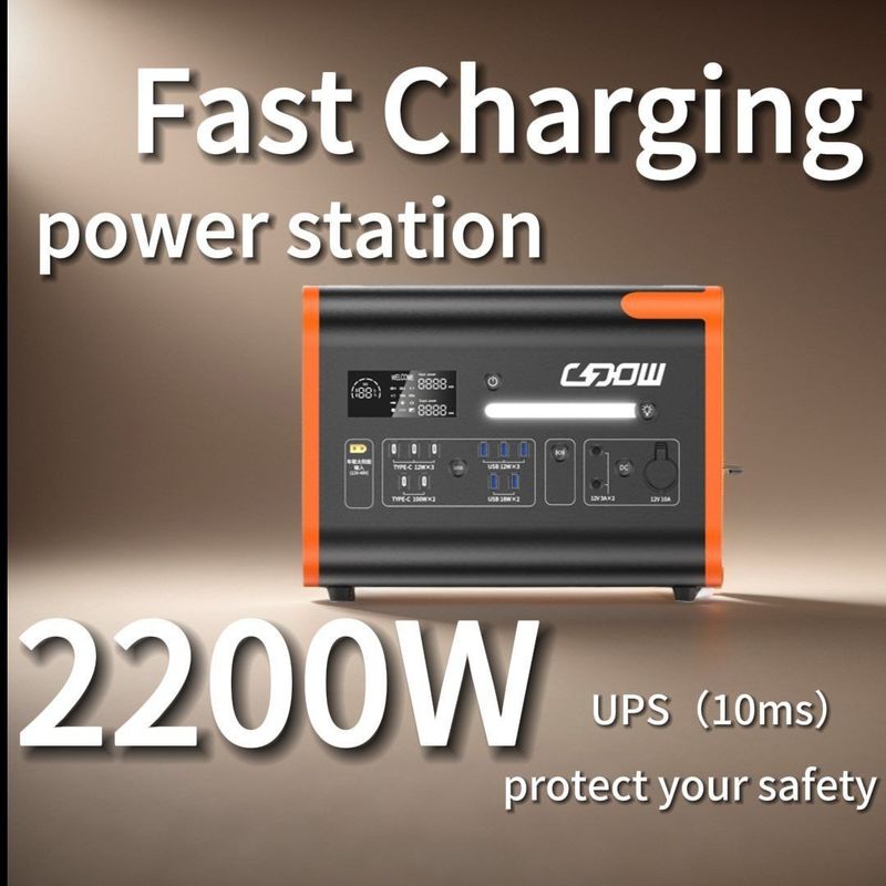 Pure Sine Wave 2000W Generatore di energia solare portatile LiFePO4 Batteria e protezione BMS