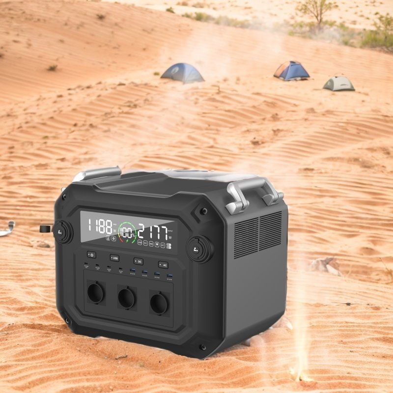 Potenza di uscita CA 2500W 2340wh Stazione elettrica esterna portatile Ionizzatore di energia solare