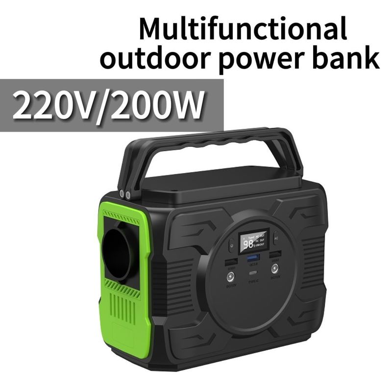 Centrale elettrica portatile da 200W con batteria di sicurezza in polimero e power bank con uscita QC3.0