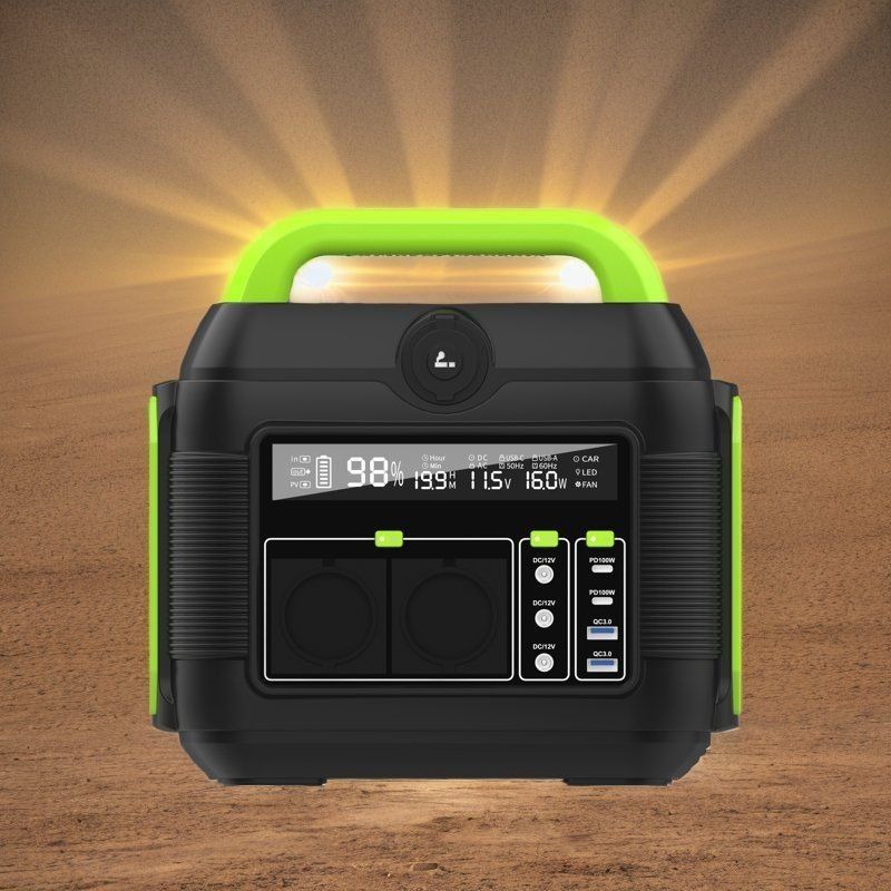 600W Power Station Power Bank Batteria al litio Rivelazione Display a cristalli liquidi per campeggio