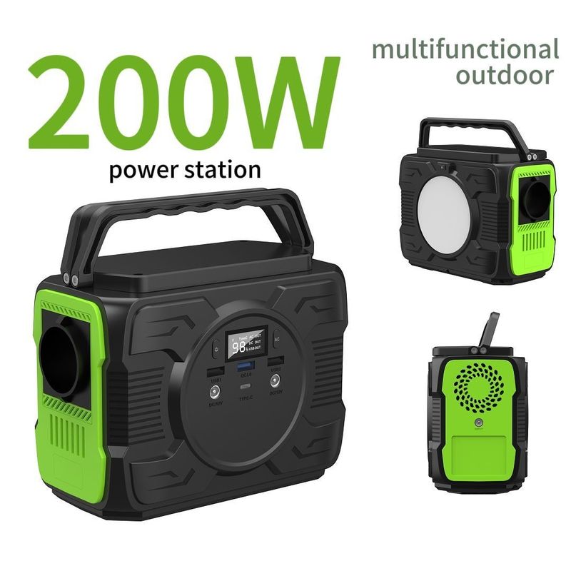 12V/3A Tipo C Input/Output Centrale solare da campeggio da 200W con batteria al litio