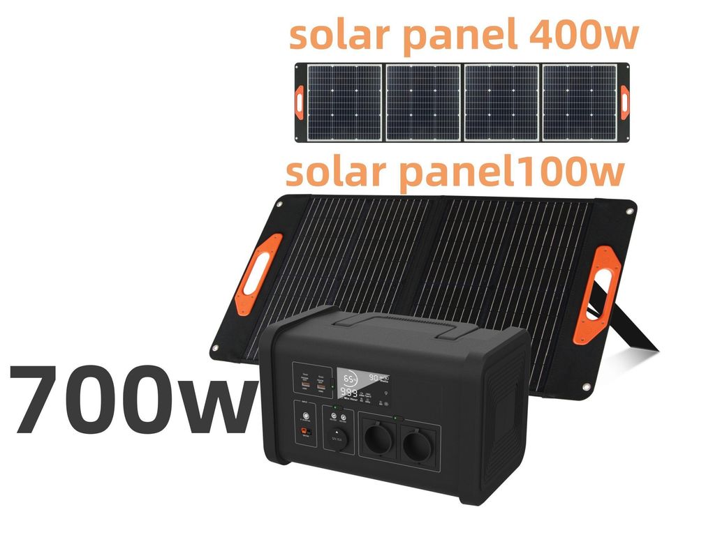 700W di potenza di uscita CA Centrale elettrica portatile per LiFePO4 Generatore solare di energia rinnovabile