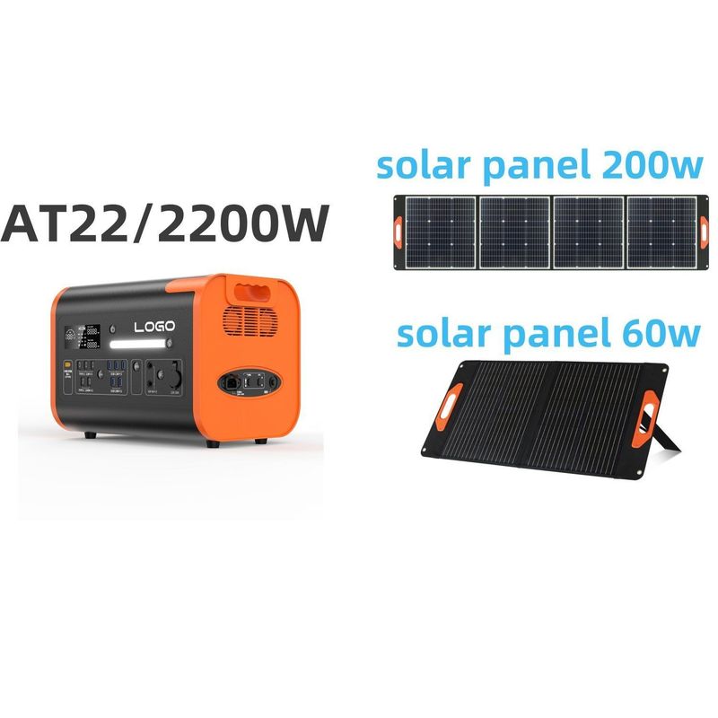 AT22 2024 Centrale elettrica portatile a batteria al litio 2200W2048wh per la ricarica dei veicoli elettrici