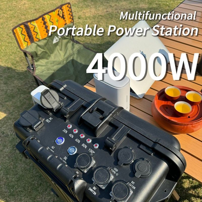 Stazione di alimentazione portatile di 4000W AC Puro Sine Wave Output e Display a prova di esplosione