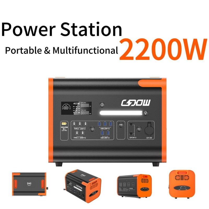Tempo di ricarica di 90 minuti Generatore solare ad alta potenza da 2200W per centrale elettrica mobile