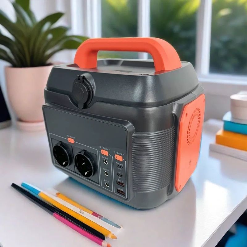 Centrale elettrica esterna portatile ad alta capacità Generatore solare arancione 600W/576wh 40ah