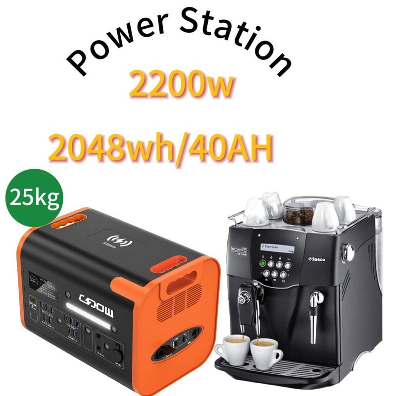 Stazione solare esterna personalizzata da 2000W con presa standard statunitense e lunga durata di vita