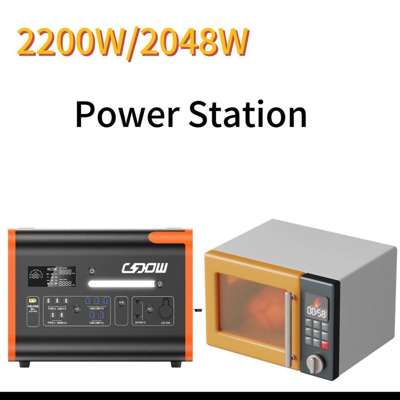 Centrale elettrica portatile 1500W/2200W/3000W UPS con presa di uscita AC in nero arancione