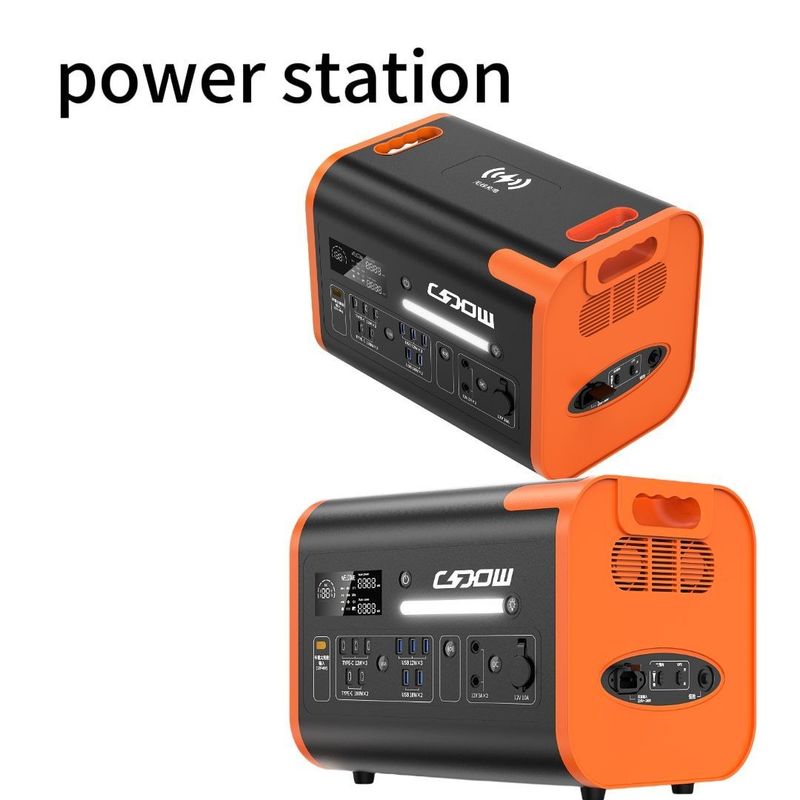 Stazione di alimentazione portatile per casa all'aperto con carica wireless da 110V/220V e 15W