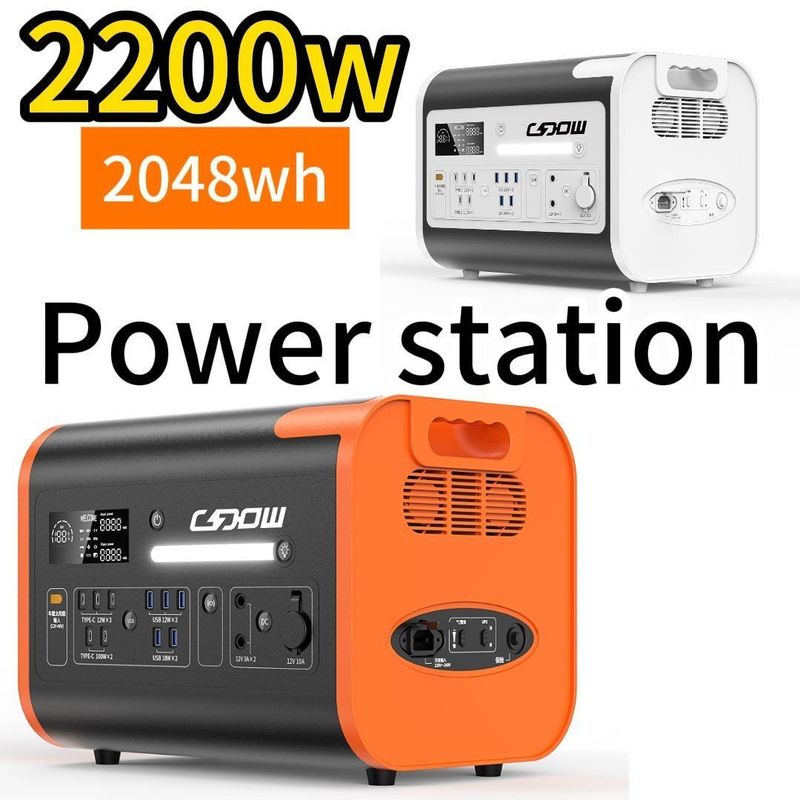 2200W/40ah 2024 Energy Portable Power Station Nero arancione colore per viaggi all'aperto