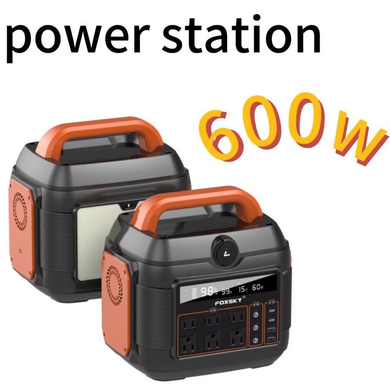 Illuminazione a LED da 11W 600W Pure Sine LiFePO4 Backup Battery Power Station Portatile per esterni