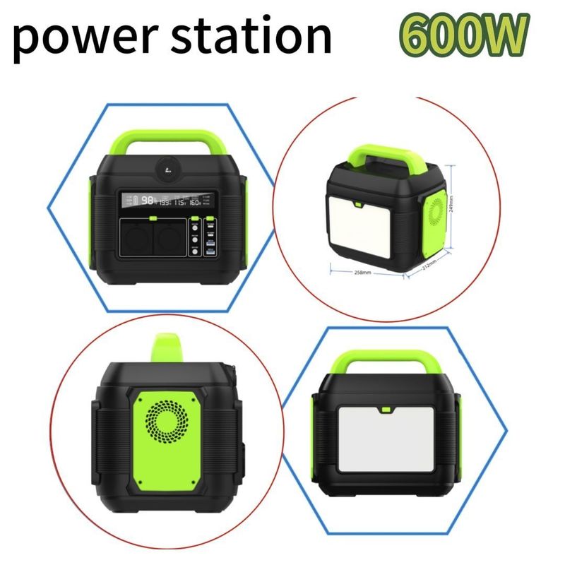 110V/220V Support portable power station con uscita 600W/1500W e uscita DC 12-13V 10A