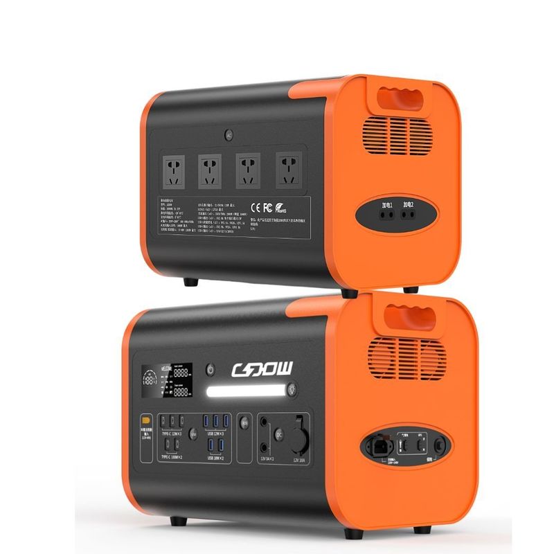 Invertitore di onde sinusoidali puro 2200W UPS portatile per lo stoccaggio di energia in nero arancione