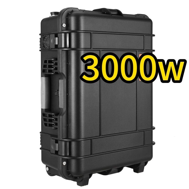 3000W/3000wh Stazione elettrica portatile di accumulo di energia ABS Materiale di conchiglia in lega per viaggi