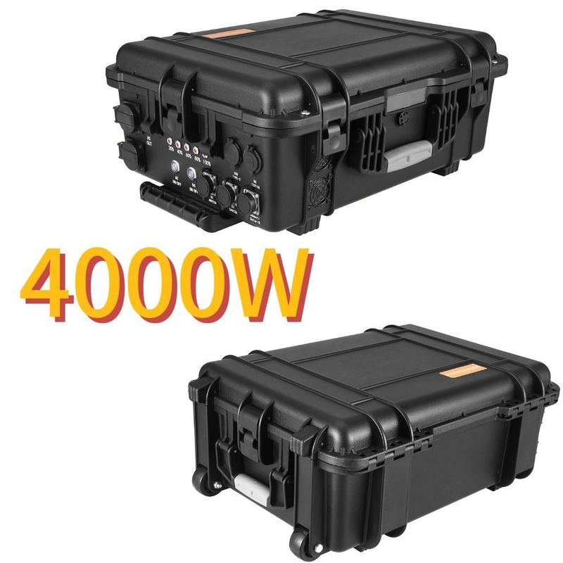 Scatola di tiro nero Fotografia a drone all'aperto 4000W/3840wh Stazione elettrica portatile Potente
