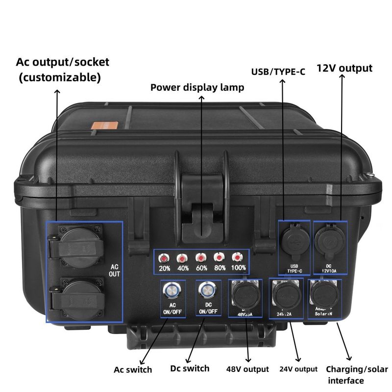 Centrale elettrica portatile Generatore solare domestico 3840wh/4000W per campeggio all'aperto