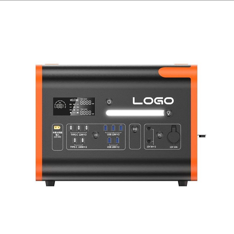 2400W di carica solare portabile di energia solare di stoccaggio batteria centrale elettrica arancio nero